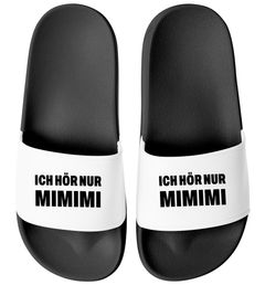 Badeschlappen mit Spruch Lustig Mimimi Unisex Slides Herren Damen Badeschuhe Männer Frauen Büro Gadget Moonworks®