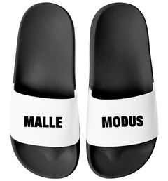 Badeschlappen Herren mit Spruch Malle-Modus Urlaub Badelatschen für Gruppenoutfit Herren Unisex Badeschuhe Moonworks®