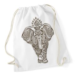Turnbeutel Elefant Mandala Muster Hipster Beutel Tasche Jutebeutel Elephant Gymsac