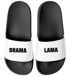 Badeschlappen Spruch Lustig  Badelatschen Unisex mit Aufdruck Drama Lama Herren Damen Badeschuhe Urlaubs Gadget Moonworks®