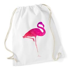 Turnbeutel Flamingo Polygon Blumen Flower Beutel Tasche Jutebeutel Gymsac