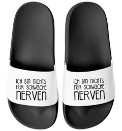 Badeschlappen mit Spruch Nichts für schwache Nerven  Badelatschen Unisex mit Aufdruck Badeschuhe Männer Frauen Moonworks®