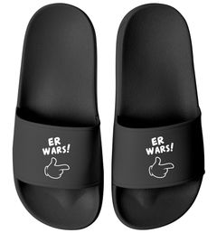 Badeschlappen Unisex mit Aufdruck Er Wars Badelatschen Herren Damen Badeschuhe Geschenk Freunde Pärchen JGAs Gruppen Moonworks®