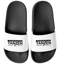 Badeschlappen mit Spruch Ich muss tanzen Badelatschen Unisex Bedruckt Festival Party Accessoires Herren Damen Badeschuhe Moonworks®