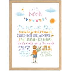 Kinder-Poster Einschulung Motivation Affirmation personalisiert mit Namen Mutmacher Geschenk Deko Schulstart SpecialMe®