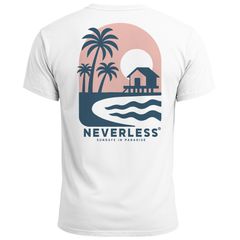 Herren T-Shirt Backprint Sommer Grafikshirt mit Palmen-Print Fashion Streetstyle Kurzarm Baumwolle Neverless®