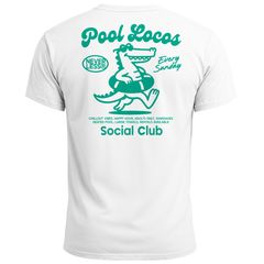 Herren T-Shirt Pool Locos Social Club – Sommer Funshirt mit Alligator Pool Grafik – Lustiges Retro-Design Fashion Streetstyle Neverless®