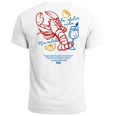 Herren T-Shirt La Dolce Vita Club – Sommer Grafikshirt mit Hummer Zitrone Wein Printshirt – Italien Lifestyle Neverless® 