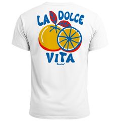 Herren T-Shirt La Dolce Vita | Sommer Grafikshirt mit Zitrusfrucht Retro Print | Italien Lifestyle Design Printshirt  Kurzarm Baumwolle Neverless® 