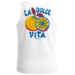 Herren Tank-Top Backprint La Dolce Vita | Sommer Grafikshirt mit Zitrusfrucht Retro Print | Italien Lifestyle Muskelshirt Neverless®