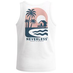 Herren Tank-Top Backprint Grafikshirt mit Palmen Sommer Retro Beach-Design Muskelshirt Baumwolle Neverless®
