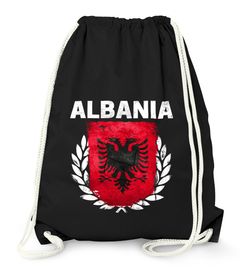 Turnbeutel Fußball EM WM Albanien Flagge Vintage Albania Flag Gymbag Moonworks®