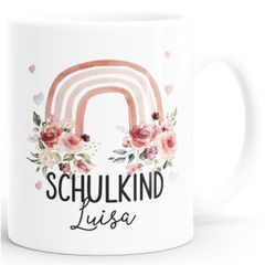 Tasse Geschenk Einschulung Schulkind 2025 personalisiert mit Namen Kindertasse aus Keramik Mädchen SpecialMe®