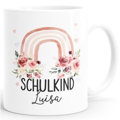 Kindertasse Kunststoff Schulkind 2025 Geschenk zur Einschulung personalisierbarmit Name für Kinder Jungen Mädchen SpecialMe®