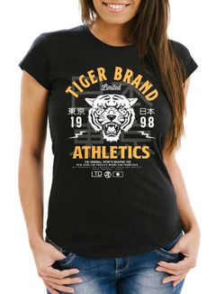 Damen T-Shirt Tiger Brand Tokyo Supply Japan Athletic Sport Slim Fit Neverless®