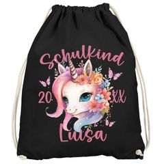 Kinder Turnbeutel mit Name und Jahr personalisierte Geschenke Schulanfang Schulkind 2025 Mädchen SpecialMe®
