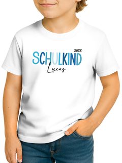 Kinder Jungen T-Shirt Schulkind personalisiert mit Name und Jahreszahl Geschenkidee Einschulung 2025 Schulanfang SpecialMe®