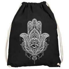 Turnbeutel Hamsa Fatimas Hand Mandala Boho Bohamian Ethno Tribal Ornament Hipster Beutel Tasche Gymsac Autiga®