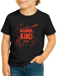 Kinder Jungen T-Shirt Einschulung 2025 Schulkind mit anpassbarer Jahreszahl personalisierbar Geschenkidee Schulanfang SpecialMe®