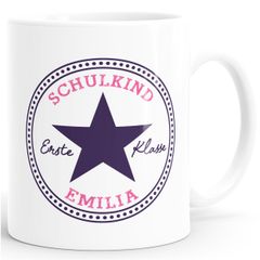 Kindertasse Kunststoff Einschulung Schulkind 2025 Geschenk erste Klasse personalisierbar für Kinder Jungen Mädchen SpecialMe®