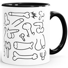 Tasse glänzend Kaffeetasse Teetasse Keramiktasse Fun Tasse Penis Muster  MoonWorks®
