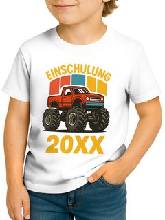 Kinder Jungen T-Shirt Einschulung 2025 mit Namen MOTIV personalisierbar Schulanfang 2025 Moonworks®