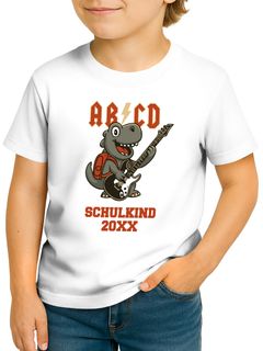 ® Kinder Jungen T-Shirt Einschulung 2025 mit Einschulungsjahr personalisierbar Geschenk für Dino-Fans Moonworks®