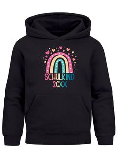 Kinder Hoodie Mädchen Regenboden Schulkind 2025 Einschulung personalisierte Geschenke zur Einschulung mit Namen SpecialMe®