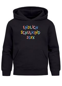 Kinder Hoodie Mädchen Einschulung personalisierte Geschenke zur Einschulung Endlich Schulkind 2025 bunte Buchstaben SpecialMe®