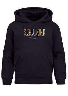 Kinder Hoodie Mädchen Endlich Schulkind 2025 bunte Buchstaben personalisierte Geschenke zur Einschulung mit Namen SpecialMe®