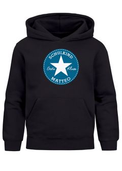 Kinder Hoodie Jungen Einschulung 2025 Stern personalisiert mit Name Geschenke zur Einschulung Moonworks®