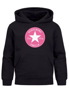 Kinder Hoodie Mädchen Schulkind 2025 personalisiert mit Name Stern-Grafik Geschenkidee zur Einschulung Moonworks®