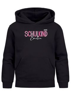 Kinder Hoodie Mädchen Schriftzug Schulkind 2025 Geschenkidee Einschulung personalisiert mit Name und Einschulungsjahr SpecialMe®