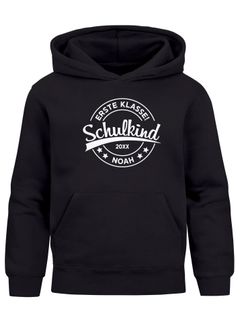 Kinder Hoodie Mädchen Schulkind Logo personalisiert mit Name Jahreszahl Mädchengeschenke Geschenke zur Einschulung Moonworks® 