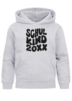 Kinder Hoodie Mädchen Schulkind 2025 personalisiert Typographie-Design mit Jahreszahl Mädchengeschenke Einschulung Moonworks®