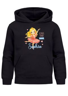 Kinder Hoodie Mädchen Einschulung Geschenkidee Aufdruck Fee, Balett Tänzerin Prinzessin Schriftzug Schulkind 2025 Wunschname SpecialMe®