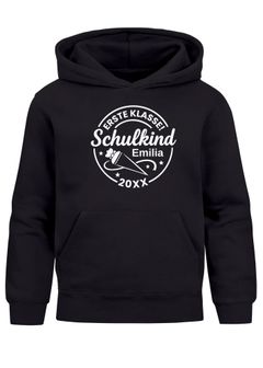 Kinder Hoodie Mädchen Schulkind 2025 Erste Klasse personalisiert mit Name Jahreszahl Geschenke zur Einschulung Erstklässlerinnen Moonworks®