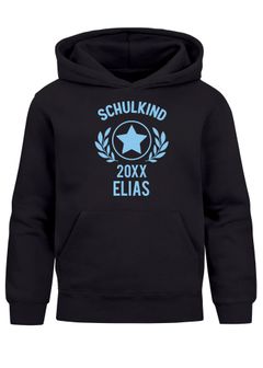 Kinder Hoodie Jungen Einschulung Schulkind Stern personalisiert mit Name und Jahr Jungengeschenke erste Klasse Moonworks®
