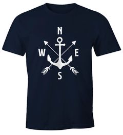 Cooles Herren T-Shirt Anker Kompass Windrose Arrows Moonworks®