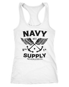 Damen Tank-Top Nautical Maritim mit Flügeln Navy Supply Racerback Neverless®