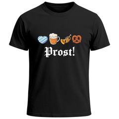 Herren T-Shirt für das Oktoberfest Prost Bier, Brezel & Bayern Fun-Shirt Trachtenshirt Bierfest Outfit Statement Spruch Saufen lustig Moonworks®