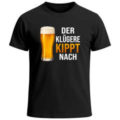 Herren T-Shirt für das Oktoberfest Der Klügere kippt nach Bier Fun-Shirt Trachtenshirt Bierfest Outfit Statement Spruch Saufen lustig Moonworks®