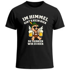 Herren T-Shirt für das Oktoberfest Im Himmel gibt's kein Bier Engel Fun-Shirt Trachtenshirt Bierfest Outfit Statement Spruch Saufen lustig Moonworks®