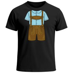 Herren T-Shirt für das Oktoberfest Lederhosen Trachtenlook Fun-Shirt Trachtenshirt Bierfest Outfit lustig Moonworks®