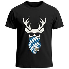 Herren T-Shirt für das Oktoberfest Bayern Hirsch mit Sonnenbrille Fun-Shirt Trachtenshirt Bierfest Outfit Statement Spruch Saufen lustig Moonworks®