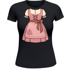 Damen T-Shirt für das Oktoberfest Fake Dirndl Fun-Shirt Trachtenshirt Bierfest Outfit Statement Spruch Moonworks®