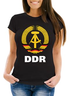 Damen T-Shirt WM DDR Nostalgie Slim Fit Moonworks®