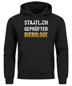 Hoodie Herren für das Oktoberfest Staatlich geprüfter Bierologe Ersatz Tracht Pullover Volksfest Bierfest Outfit Spruch Lustig Moonworks®
