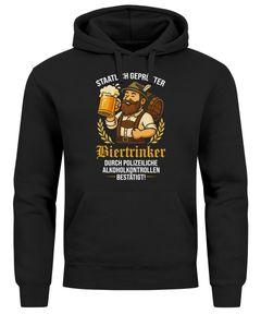 Hoodie Herren für das Oktoberfest Staatlich geprüfter Biertrinker Ersatz Tracht Pullover Volksfest Bierfest Outfit Spruch Lustig Moonworks®