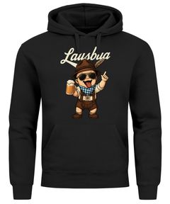 Hoodie Herren für das Oktoberfest Lausbua Bier Ersatz Tracht Pullover Volksfest Bierfest Outfit Spruch Lustig Moonworks®